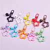 10Pcs 10 Colors Hollow Out Star Resin Pendant Decorations HJEW-BBC0001-42-7