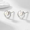 S925 Sterling Silver Round Stud Earrings NN9248-2-2