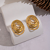 Spiral Oval 304 Stainless Steel Stud Earrings SU9252-4