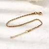 304 Stainless Steel Rope Chain Bracelets for Women BJEW-P395-01G-3