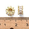 Rack Plating Brass Micro Pave Clear Cubic Zirconia Beads KK-U014-04G-2