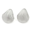 Rack Plating Shell shape Brass Stud Earrings for Women EJEW-Z059-01P-1