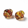 Golden Metal Enlaced Acrylic Beads OACR-H019-10-3