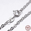 Rhodium Plated 925 Sterling Silver Cable Chains Necklaces NJEW-M157-30C-22-1