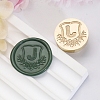 Golden Tone Round Wax Seal Brass Stamp Heads AJEW-Z034-02G-J-1