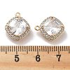 Brass Micro Pave Clear Cubic Zirconia Pendants KK-M102-27G-3