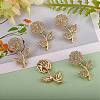 5Pcs Brass Micro Pave Clear Cubic Zirconia Pendants ZIRC-SZ0002-51-4