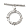 Brass Micro Pave Clear Cubic Zirconia Toggle Clasps KK-N254-79P-1