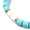 Polymer Clay Column Beaded Stretch Bracelets BJEW-JB09782-05-4