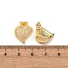 Heart Brass Micro Pave Cubic Zirconia Stud Earrings EJEW-B153-19G-02-5