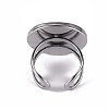 Tarnish Resistant 201 Stainless Steel Cuff Pad Ring Settings STAS-S080-040F-P-4