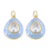 Brass Pave Clear Cubic Zirconia Pendants KK-N227-94B-2