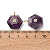 Natural Amethyst Pendants G-P588-02G-07-3