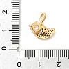 Brass Micro Pave Clear Cubic Zirconia Charms KK-B130-03G-04-3