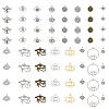 CHGCRAFT 64Pcs 16 Style Tibetan Style Zinc Alloy Pendant & Pendant Rhinestone Settings FIND-CA0006-89-1