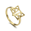Hollow 304 Stainless Steel Finger Rings WGF195D-02-1