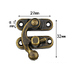 Zinc Alloy Wooden Box Lock Catch Clasps PURS-PW0001-110A-1