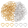 160Pcs 2 Colors Tibetan Style Alloy Heart Bead Frame TIBE-ME0001-13-1