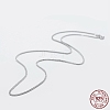 Anti-Tarnish Rhodium Plated 925 Sterling Silver Chain Necklaces STER-F039-60cm-17P-1