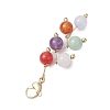 Round Natural Amethyst & Quartz & Malaysia Jade & Carnelian & White Jade Pendant Decorations HJEW-JM02693-6