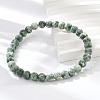 Natural Green Spot Jasper Bead Stretch Bracelets X-BJEW-K212-A-017-4