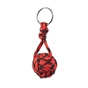 2Pcs Polyester Braid Ball Stainless Steel Keychains KEYC-JKC01120-3