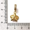 Brass Clear Cubic Zirconia Flower European Dangle Charms KK-M313-38G-02-3