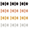 12 Pairs 4 Colors Fashionable 304 Stanless Steel Rectangle Bar Stud Earrings for Men Woman EJEW-AN0003-67-1