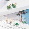 3 Pairs 3 Style Natural Green Aventurine Chips Beaded Cluster Dangle Stud & Leverback Earrings EJEW-JE04895-05-2