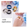 4 Colors Stainless Steel Grooved Finger Ring Settings STAS-TA0001-26E-8