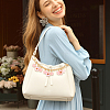 2Pcs Alloy Enamel Pink Flower Charm Cable Chain Bag Decorative Chains HJEW-PH02296-5