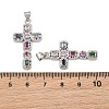 Brass Micro Pave Cubic Zirconia Pendants CU-CBADC6C-12P-03-3