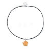 Natural & Synthetic Mixed Stone Star Pendant Necklace with Polyester Cords NJEW-JN04516-5