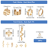 DIY Heart & Leaf & Moon Stainless Steel Charms Cuff Ring Making Kit DIY-SC0026-11G-2