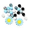 23Pcs Sunflower & Round Silicone Focal Beads SIL-L005-01B-2