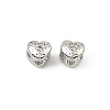 Brass Clear Cubic Zirconia Beads KK-D106-02P-1
