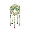 Heart Natural Gemstone Chips Hanging Suncatchers RN-CBA387D-04G-02-1