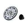 Flat Round with Flower & Word Enamel Pins JEWB-Q014-08A-3