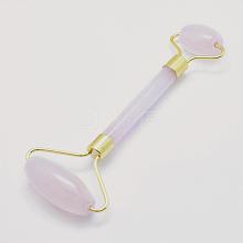 Natural Rose Quartz Brass Face Massager MRMJ-G009-12G