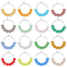 16Pcs 16 Colors Faceted Glass Beaded Wine Glass Charms AJEW-AB00065