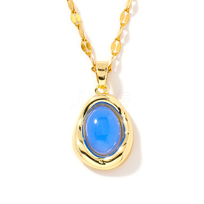 Elegant Oval Brass Pendant Necklaces SC8993-1-1
