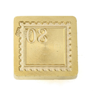 Number 08  Wax Seal Brass Stamp Heads AJEW-I067-B01-1
