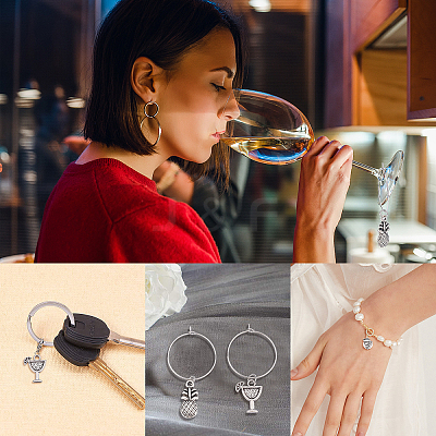 DIY Food Shape Pendant Wine Glass Charm Tags Making Kit DIY-SC0018-49-1