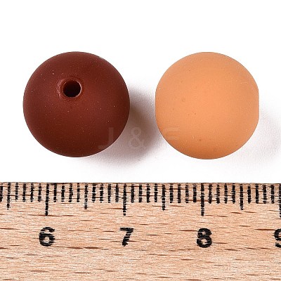 Rubberized Style Imitated Silicone Acrylic Beads MACR-T048-01A-04-1