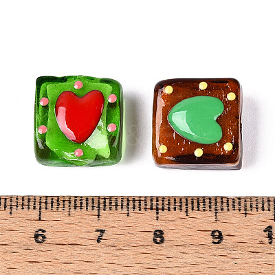 Handmade Spray Painted Lampwork Beads LAMP-N035-02-1