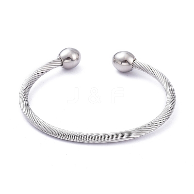 Tarnish Resistant 304 Stainless Steel Cuff Bangles BJEW-M284-12P-1