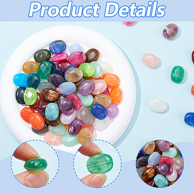 100Pcs Imitation Gemstone Acrylic Beads OACR-SP0001-05B-1