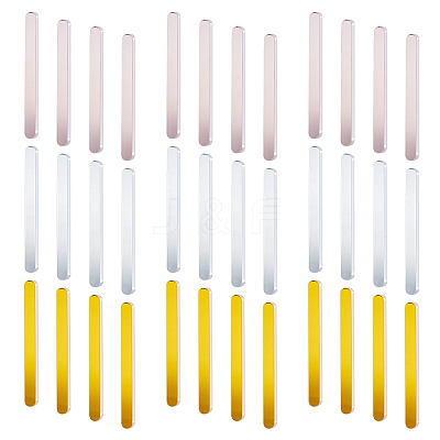 AHADEMAKER 60Pcs 3 Colors Reusable Acrylic Mirror Cakesicle Sticks DIY-GA0004-06-1