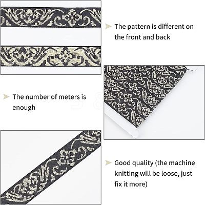 Ethnic Style Embroidery Polycotton Ribbons OCOR-WH0066-22A-1