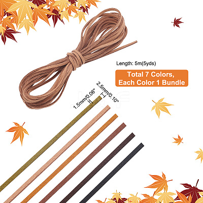 7 Bundles 7 Colors Faux Suede Cord LW-PH0002-22-1